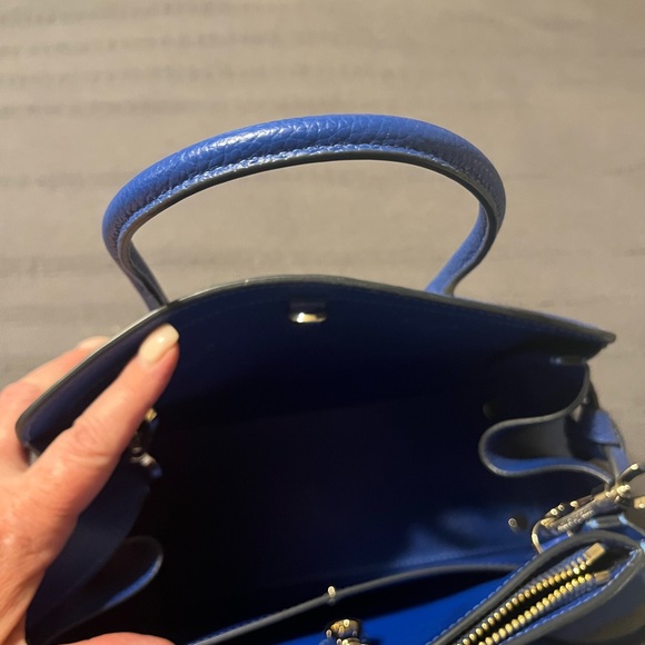 Kate Spade Blue and White Satchel with Leather Trim - Picture 3 of 3